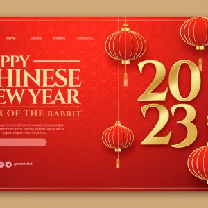 Chinese New Year Festival Landing Page Template – Realistic Holiday Design