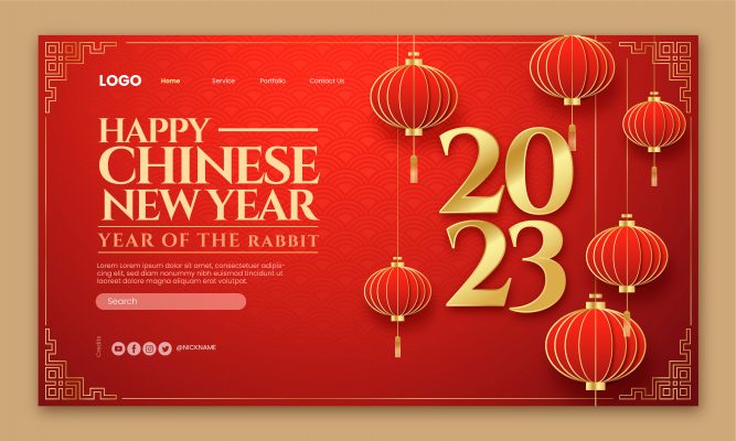 Chinese New Year Festival Landing Page Template – Realistic Holiday Design